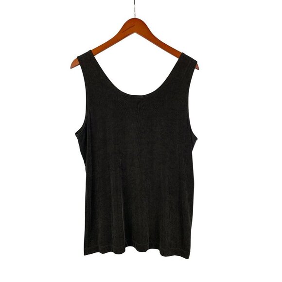 Chicos Travelers Sleeveless Black Top Size 3 Acetate/Nylon Womens - Picture 2 of 3
